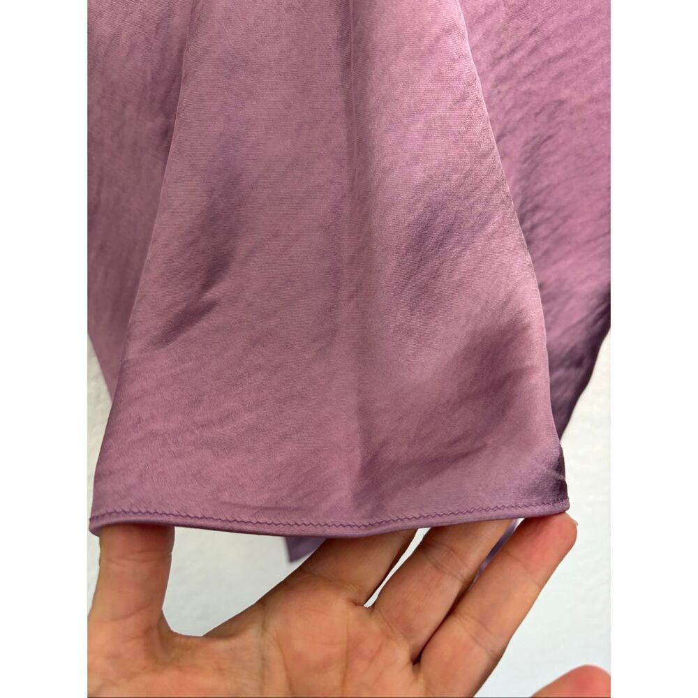 Wildfang “Empower” Satin Cami Halter Scarf Neck Tie Back Mauve M NWT - Picture 7 of 12